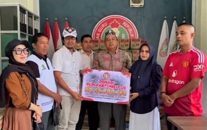 Bantuan PGRI Simeulue Mengalir untuk Korban Banjir Aceh, Bukti Kepedulian Guru untuk Negeri
