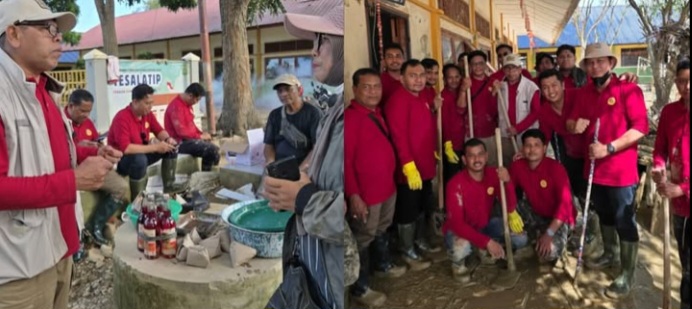 Wujud Kepedulian, Lembaga Wali Nanggroe Aceh Bersihkan SMA Percontohan di Aceh Tamiang