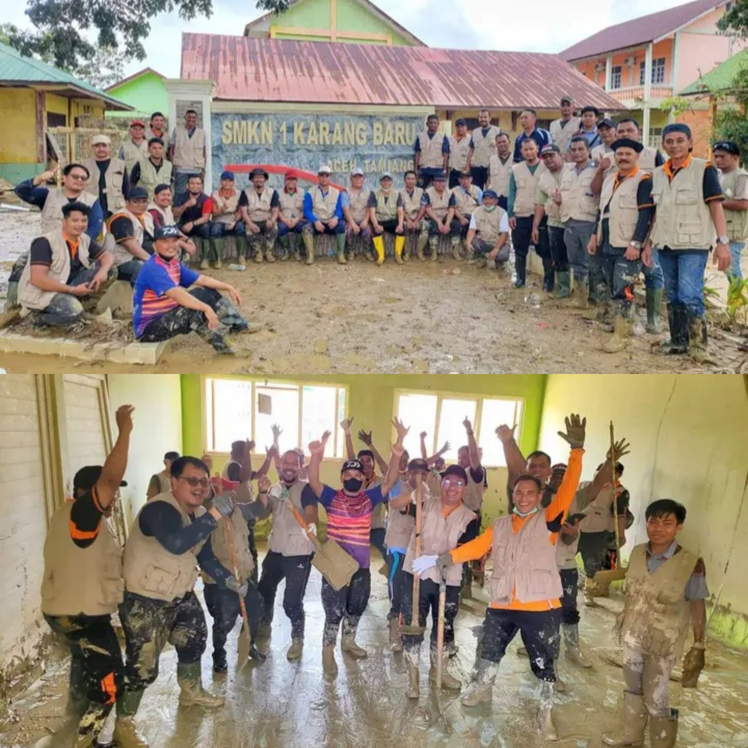 Kadis DSI Aceh Pimpin Gotong Royong Tahap II, 50 ASN Dikerahkan Pulihkan SMKN 1 Karang Baru