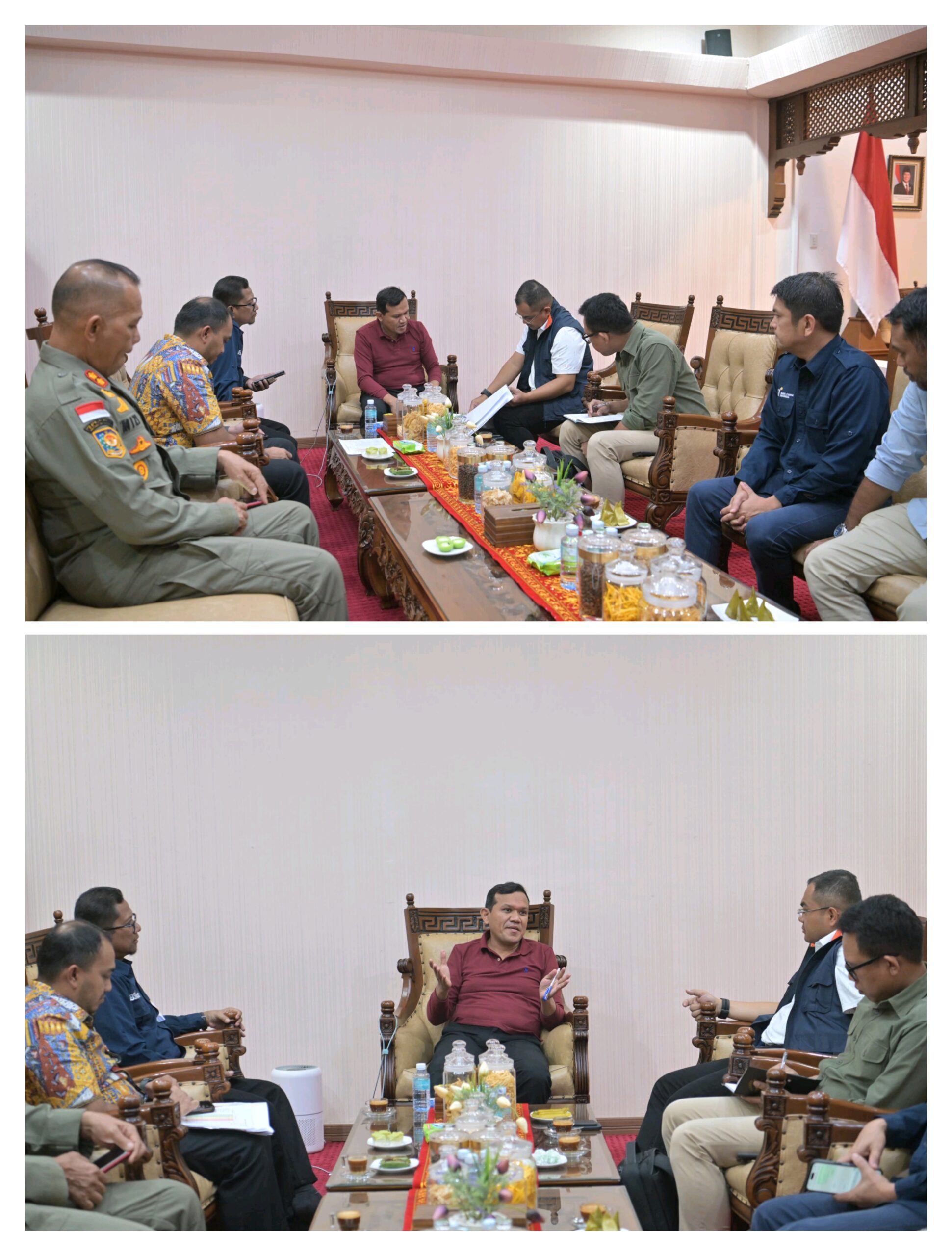 Wakil Gubernur Aceh, H. Fadlullah menerima Kunjungan Kerja Wakil Menteri BUMN Mahmuddin Yasin beserta rombongan di rumah dinas wakil Gubernur Aceh, Banda Aceh, 8/1/2026