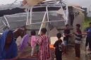 Kondisi salah satu unit Hunian Sementara (Huntara) di Desa Gedumbak, Kecamatan Langkahan, Aceh Utara, yang mengalami kerusakan pascaditerjang hujan dan angin kencang, Selasa (2/6/2026).