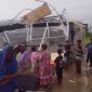 Kondisi salah satu unit Hunian Sementara (Huntara) di Desa Gedumbak, Kecamatan Langkahan, Aceh Utara, yang mengalami kerusakan pascaditerjang hujan dan angin kencang, Selasa (2/6/2026).