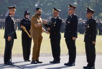 Gubernur Aceh Muzakir Manaf atau Mualem mengucapkan Selamat Hari Bhayangkara ke-80 di Banda Aceh, Rabu 1/7/2026. 
