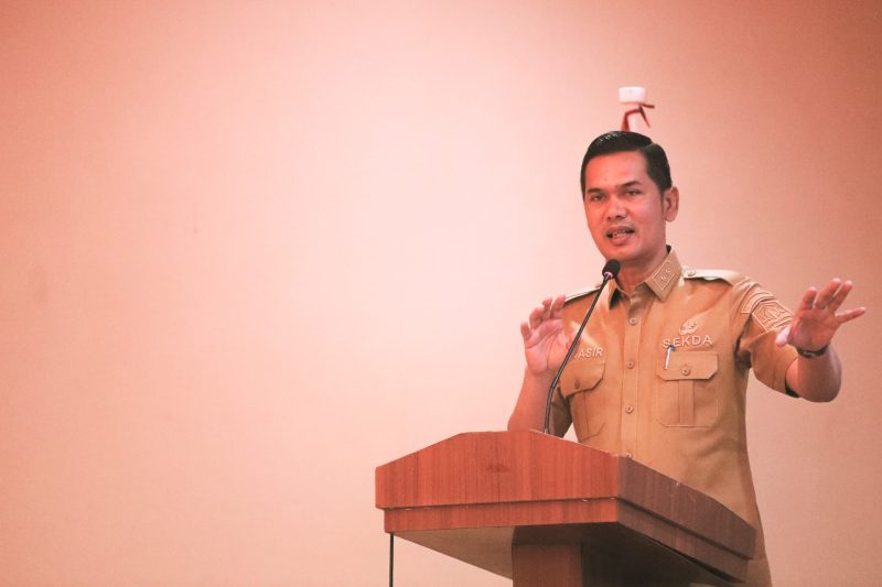 Sekda Aceh M. Nasir membuka High Level Meeting TPID dan TP2DD Aceh di Hotel Harmoni Langsa, Senin 6/7/2026. 
